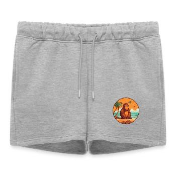 Orang-outan aquarelle dessin animé Kawaii Clipart Animal - Short de survêtement femme premium - gris chiné - Devant - AI Model Female 172 light (172cm)