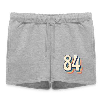 T-Shirt rétro Vintage numéro 84 quatre-vingt-quatre - Short de survêtement femme premium - gris chiné - Devant - AI Model Female 172 light (172cm)