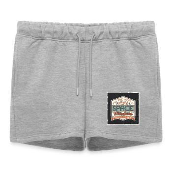 Panneau d’inspiration d’aventure spatiale - Short de survêtement femme premium - gris chiné - Devant - AI Model Female 172 light (172cm)