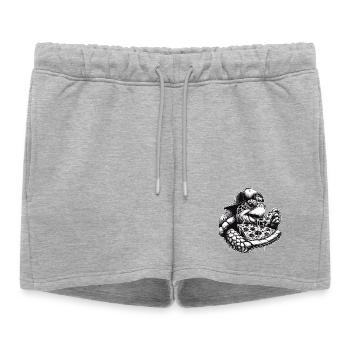 Turtle Pizza Cappy Gift - Women’s Premium Organic Sweatshorts - heather grey - Front - AI Model Female 172 light (172cm)