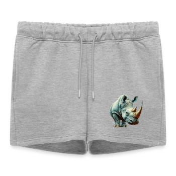 Rhinocéros - Short de survêtement femme premium - gris chiné - Devant - AI Model Female 172 light (172cm)