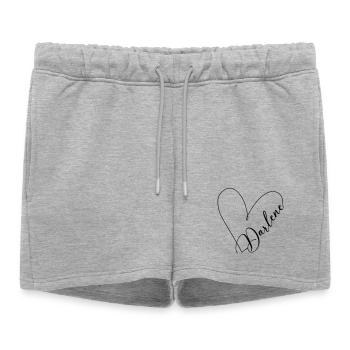 Darlene Nom Ligne de coeur - Short de survêtement femme premium - gris chiné - Devant - AI Model Female 172 light (172cm)