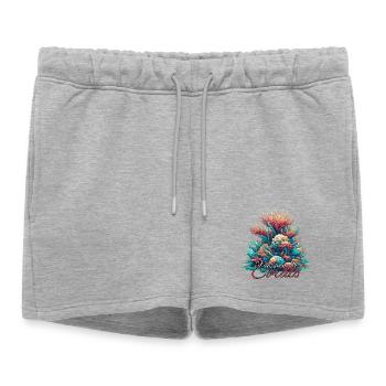 Passion pour le cadeau corail - Short de survêtement femme premium - gris chiné - Devant - AI Model Female 172 light (172cm)