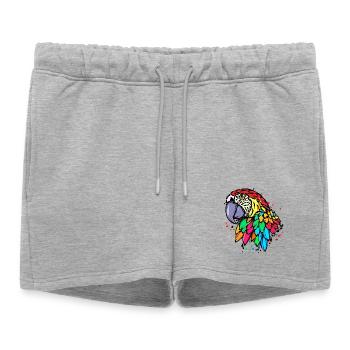 Bird, Parrot, Zoo, Animal, Animal Lover, Pet - Women’s Premium Organic Sweatshorts - heather grey - Front - AI Model Female 172 light (172cm)