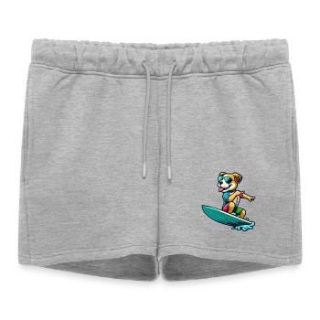 Copain de surf des vagues - Short de survêtement femme premium - gris chiné - Devant - AI Model Female 172 light (172cm)