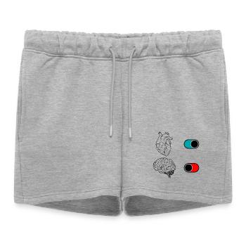 Duo de croissants nocturnes - Short de survêtement femme premium - gris chiné - Devant - AI Model Female 172 light (172cm)