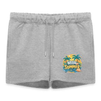 Éblouissante élégance HELLO SUMMER - Short de survêtement femme premium - gris chiné - Devant - AI Model Female 172 light (172cm)