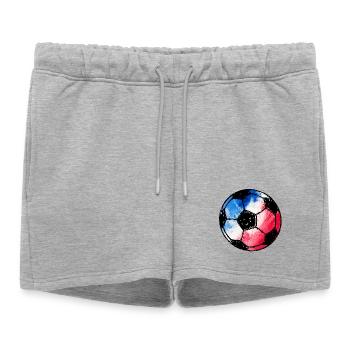 Football France - bleu blanc rouge - Short de survêtement femme premium - gris chiné - Devant - AI Model Female 172 light (172cm)