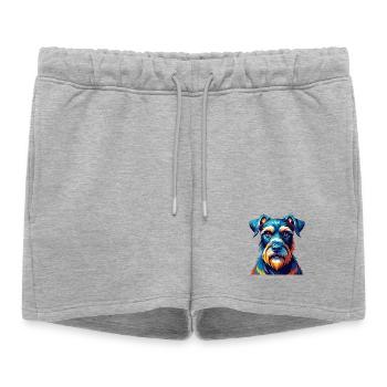 Schnauzer standard race de chien dessin animé Kawaii - Short de survêtement femme premium - gris chiné - Devant - AI Model Female 172 light (172cm)