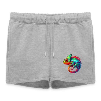 Caméléon - Short de survêtement femme premium - gris chiné - Devant - AI Model Female 172 light (172cm)