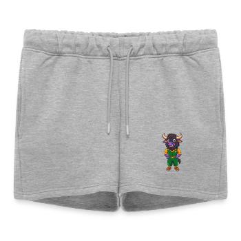 buffle drôle Kawaii dessin animé personnage Clipart - Short de survêtement femme premium - gris chiné - Devant - AI Model Female 172 light (172cm)