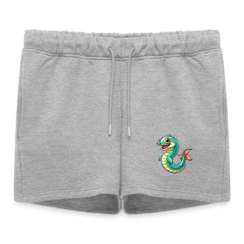 Anguille Mignon Dessin Animé Personnage Kawaii Clipart - Short de survêtement femme premium - gris chiné - Devant - AI Model Female 172 light (172cm)
