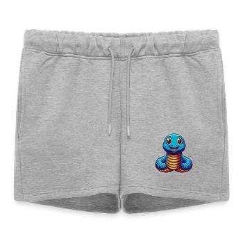 Ver de terre coloré Kawaii personnage de dessin animé Animal de compagnie - Short de survêtement femme premium - gris chiné - Devant - AI Model Female 172 light (172cm)