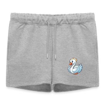 cygne mignon personnage de dessin animé Kawaii Clipart - Short de survêtement femme premium - gris chiné - Devant - AI Model Female 172 light (172cm)
