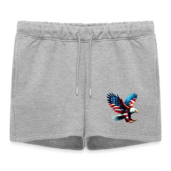 Eagle Flag USA USA Américain - Short de survêtement femme premium - gris chiné - Devant - AI Model Female 172 light (172cm)