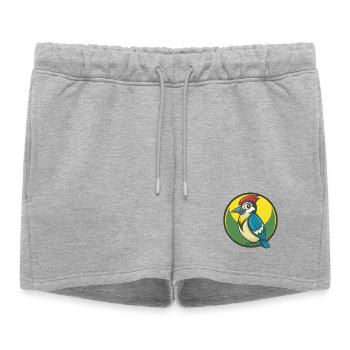Geai Oiseau Mignon Kawaii Dessin animé Clipart Animal de compagnie - Short de survêtement femme premium - gris chiné - Devant - AI Model Female 172 light (172cm)