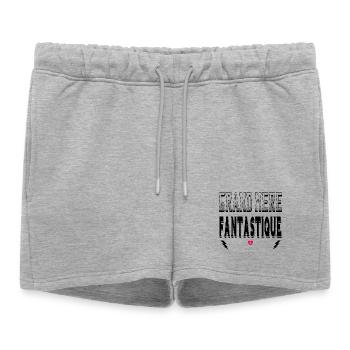 Grand Mère Fantastique - Short de survêtement femme premium - gris chiné - Devant - AI Model Female 172 light (172cm)