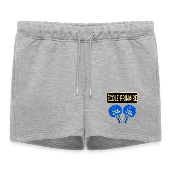 École Primaire - Tennis de Table - Short de survêtement femme premium - gris chiné - Devant - AI Model Female 172 light (172cm)