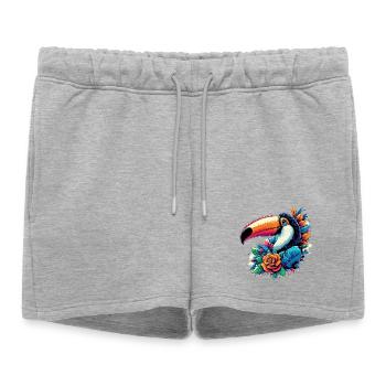 Toucan - Short de survêtement femme premium - gris chiné - Devant - AI Model Female 172 light (172cm)