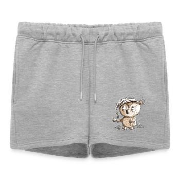Petit hibou noctambule - Short de survêtement femme premium - gris chiné - Devant - AI Model Female 172 light (172cm)