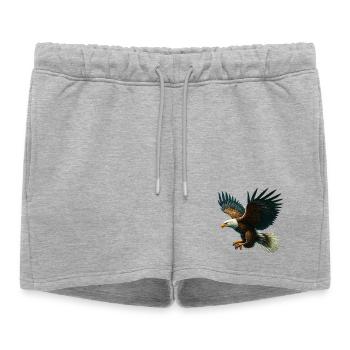 Aigle - Short de survêtement femme premium - gris chiné - Devant - AI Model Female 172 light (172cm)