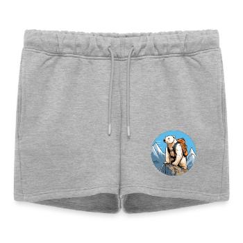 Ours polaire Alpiniste / Randonnée Ours polaire - Short de survêtement femme premium - gris chiné - Devant - AI Model Female 172 light (172cm)