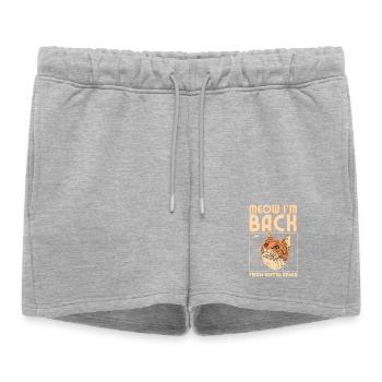 Miaou, je suis de retour - Short de survêtement femme premium - gris chiné - Devant - AI Model Female 172 light (172cm)