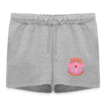 Énorme énergie utérine – Puissance et autonomisation - Short de survêtement femme premium - gris chiné - Devant - AI Model Female 172 light (172cm)