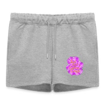 Barbe à papa Penser à la brillance supplémentaire - Short de survêtement femme premium - gris chiné - Devant - AI Model Female 172 light (172cm)