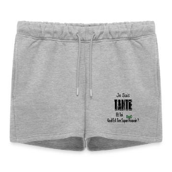 Je Suis Tante Et Toi Quel Est Ton Super Pouvoir - Short de survêtement femme premium - gris chiné - Devant - AI Model Female 172 light (172cm)