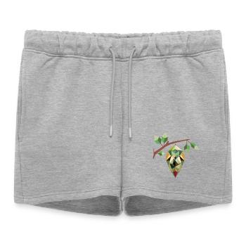 geometric cocoon, in soft shades of green - Women’s Premium Organic Sweatshorts - heather grey - Front - AI Model Female 172 light (172cm)