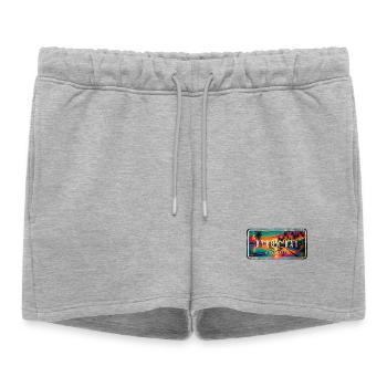 Byron Bay Australie Palmiers Plage Design - Short de survêtement femme premium - gris chiné - Devant - AI Model Female 172 light (172cm)