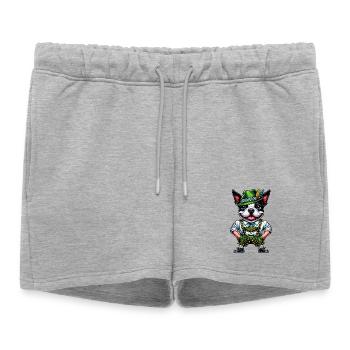 Bostie en costume traditionnel - Short de survêtement femme premium - gris chiné - Devant - AI Model Female 172 light (172cm)