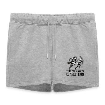 Concours Lièvre et Loup Concours Cadeau - Short de survêtement femme premium - gris chiné - Devant - AI Model Female 172 light (172cm)
