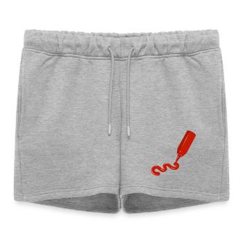 Bouteille de ketchup avec balançoire - funny food design - Short de survêtement femme premium - gris chiné - Devant - AI Model Female 172 light (172cm)