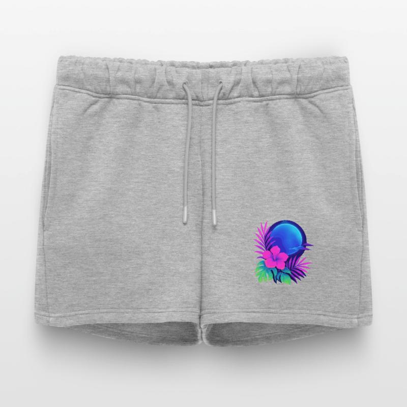 Neon Tropic Moon Women’s Premium Organic Sweatshorts