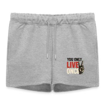 On ne vit qu’une fois vintage - Short de survêtement femme premium - gris chiné - Devant - AI Model Female 172 light (172cm)