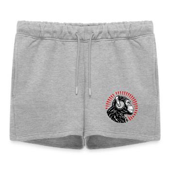 Groove Monkey – Le DJ de la nature - Short de survêtement femme premium - gris chiné - Devant - AI Model Female 172 light (172cm)