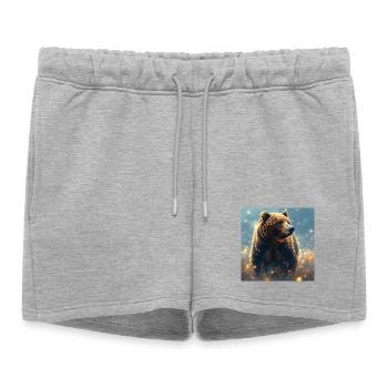 Animal Totem Ours Brun - Short de survêtement femme premium - gris chiné - Devant - AI Model Female 172 light (172cm)