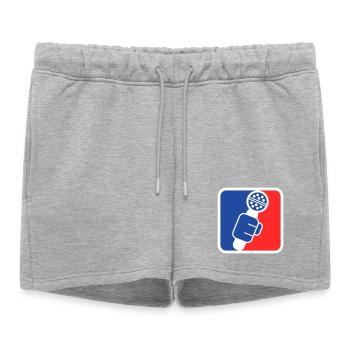 Microphone Check League Icon – Fan de sport - Short de survêtement femme premium - gris chiné - Devant - AI Model Female 172 light (172cm)