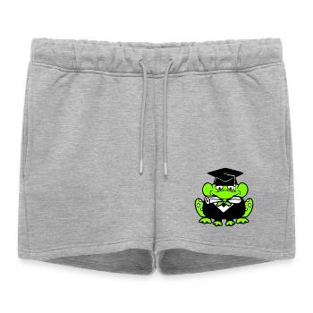 frog graduation high school diploma passed college cute - Women’s Premium Organic Sweatshorts - heather grey - Front - AI Model Female 172 light (172cm)