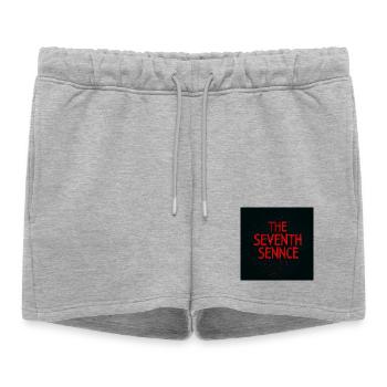 La septième sennce - Short de survêtement femme premium - gris chiné - Devant - AI Model Female 172 light (172cm)