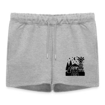 Christmas Market Silhouette - Women’s Premium Organic Sweatshorts - heather grey - Front - AI Model Female 172 light (172cm)