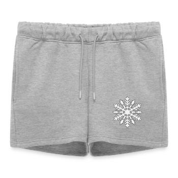 Silhouette de flocon de neige - Short de survêtement femme premium - gris chiné - Devant - AI Model Female 172 light (172cm)