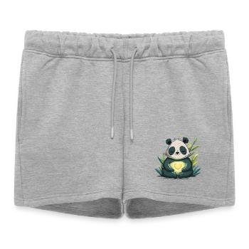 Lampe Cœur de Panda - Short de survêtement femme premium - gris chiné - Devant - AI Model Female 172 light (172cm)