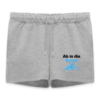 Direction la montagne. Pour les randonneurs et les alpinistes - Short de survêtement femme premium - gris chiné - Devant - AI Model Female 172 light (172cm)