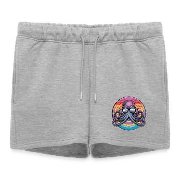 Octopus Retro Surf - Short de survêtement femme premium - gris chiné - Devant - AI Model Female 172 light (172cm)