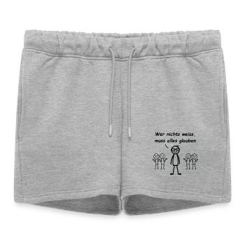 Si tu ne sais rien, tu dois tout croire - Short de survêtement femme premium - gris chiné - Devant - AI Model Female 172 light (172cm)