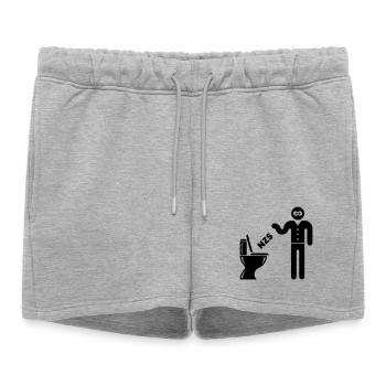 NZS Dans les toilettes, dans les toilettes ! Contre les Noirs de droite - Short de survêtement femme premium - gris chiné - Devant - AI Model Female 172 light (172cm)