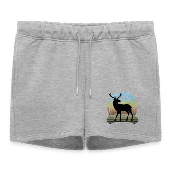 Cerf - Short de survêtement femme premium - gris chiné - Devant - AI Model Female 172 light (172cm)
